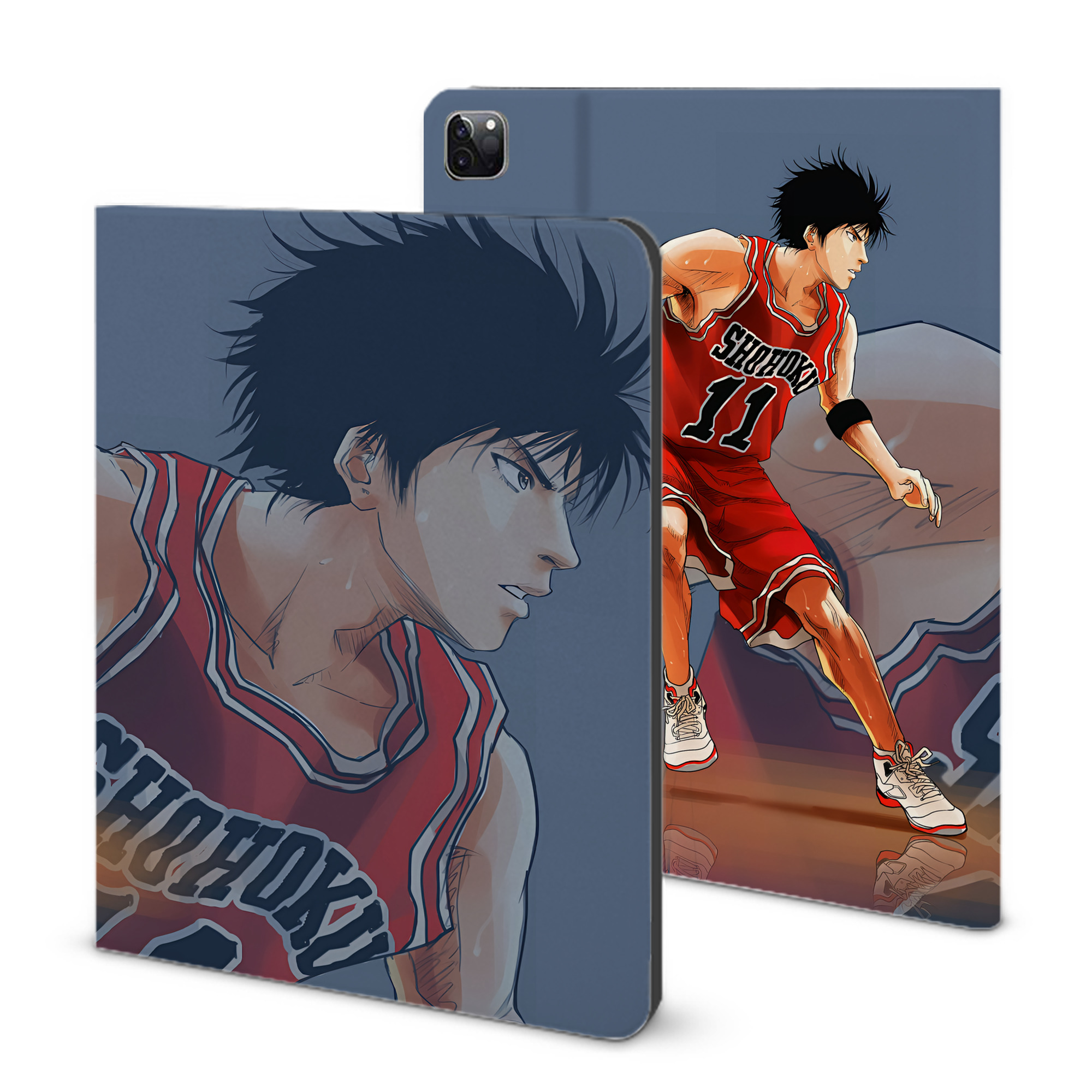 （画像用） SLAM DUNK／スラムダンク IPad ケース ブック型 PUレザー TPU 耐衝撃 軽量 薄型 ペン収納なし 全面保護 IPad 各モデル対応